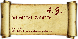 Ambrózi Zalán névjegykártya